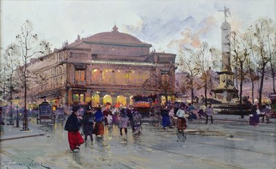 Place du Chatelet by Eugene Galien Laloue
